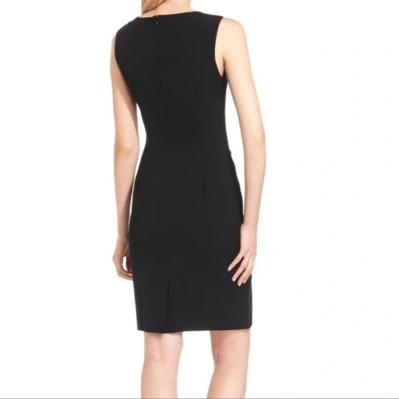 Calvin Klein Sleeveless FullyLined Tailored Dress wSunburst Asymmetrical Pleats - Picture 2 of 6